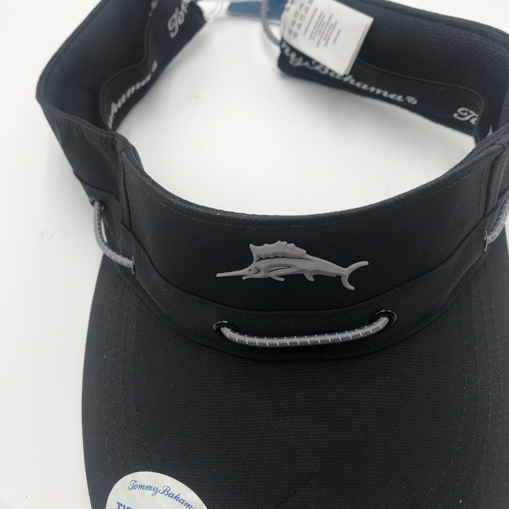 Tommy Bahama Visor Sun Hat Cap Adjustable Black Fishing NWT Visor White Hat NEW - Picture 2 of 16